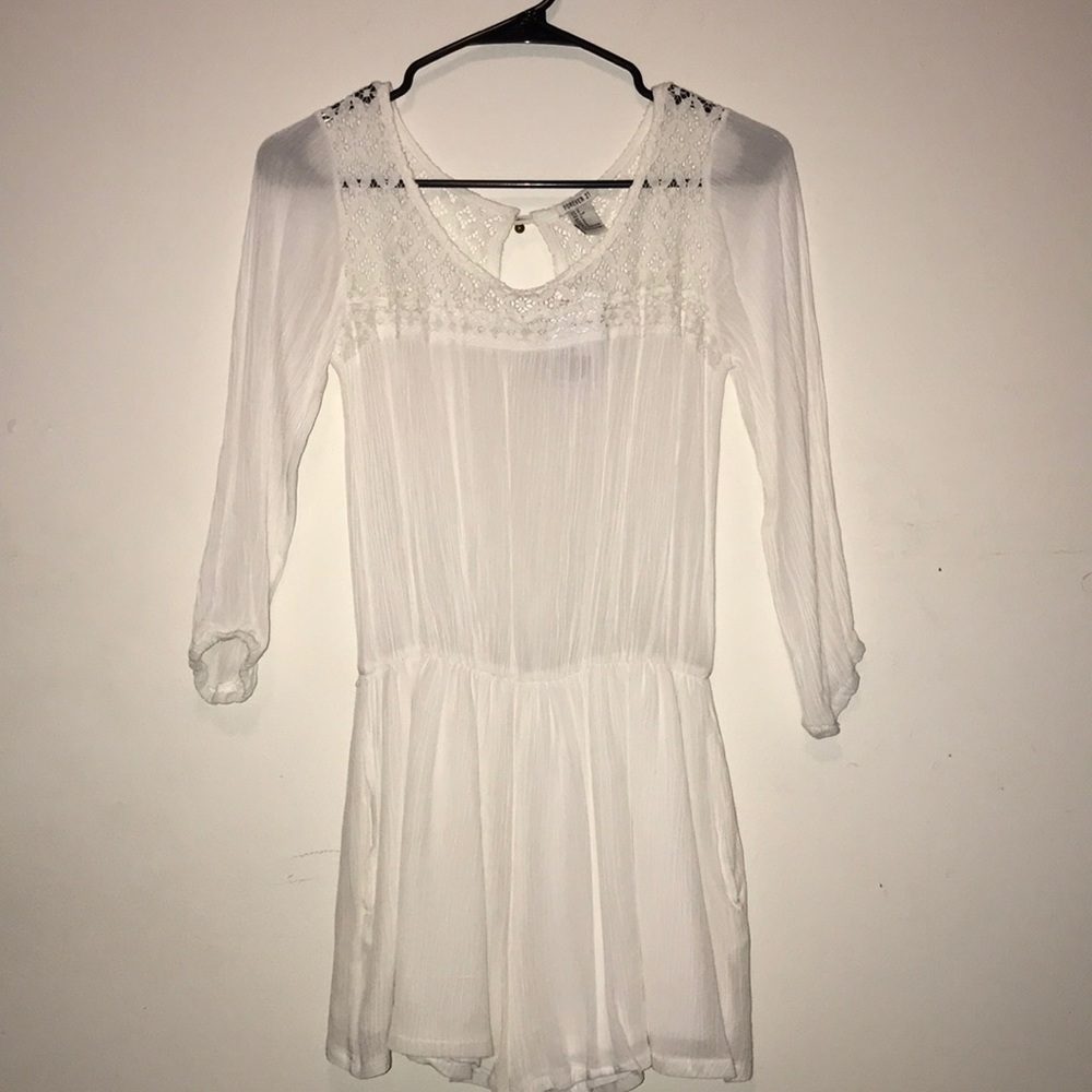 white forever 21 romper